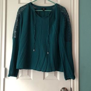 Blue long sleeve blouse